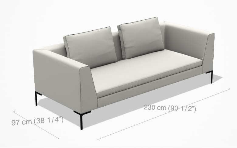 CHARLESソファ 230cm(90 1/2”) 97cm(38 1/4”)